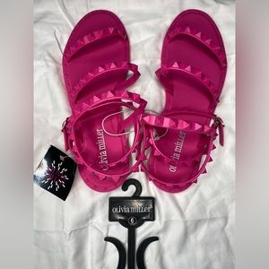 NEW Jelly Sandals - Fuschia size 6 (fits up to 6.5)